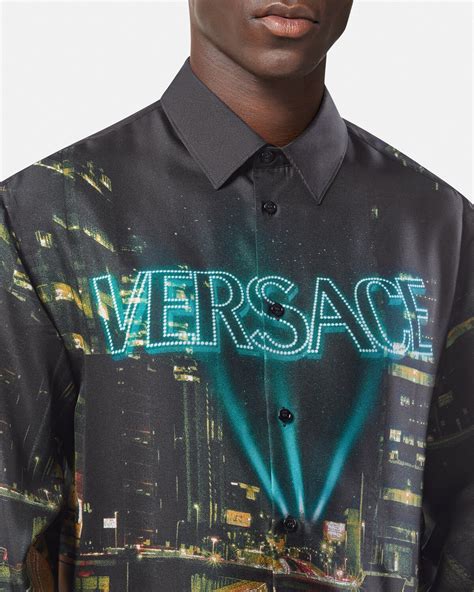 versace city shirt|Versace denim shirt.